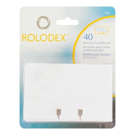 Rolodex Corporation Rolodex ROL67691 Rolodex Business Card Tray Refill Sleeves 2 0.62 x 4 Clear 40-Pack PK - ROL67691 ROL67691
